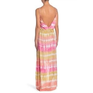 Tiare Hawaii Pink and Yellow Tie-Dye Maxi Dress